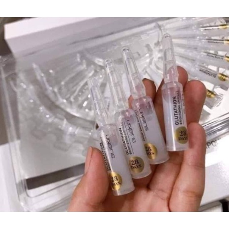 Set Tinh chất dưỡng trắng da mờ thâm nám Suiskin Glutathione Brightening Ampoule 1.5ml _ Suiskin Chính Hãng