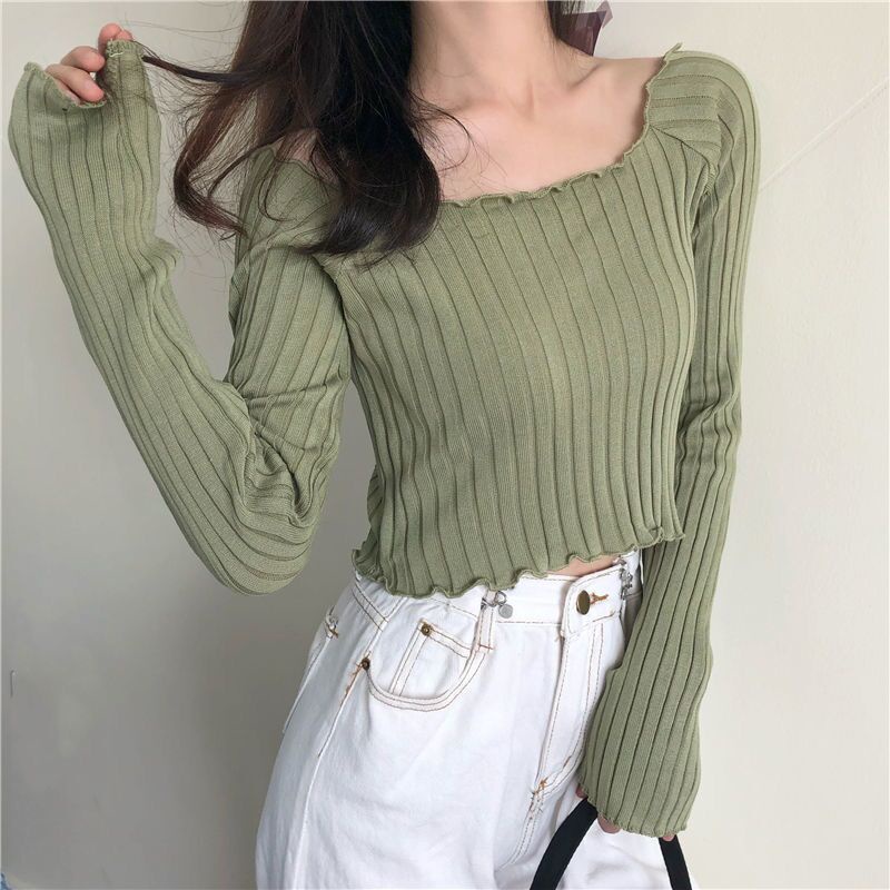 ❤️❤️Áo dệt kim tay dài trễ vai gợi cảm thời trang Hàn Quốc mới cho nữ