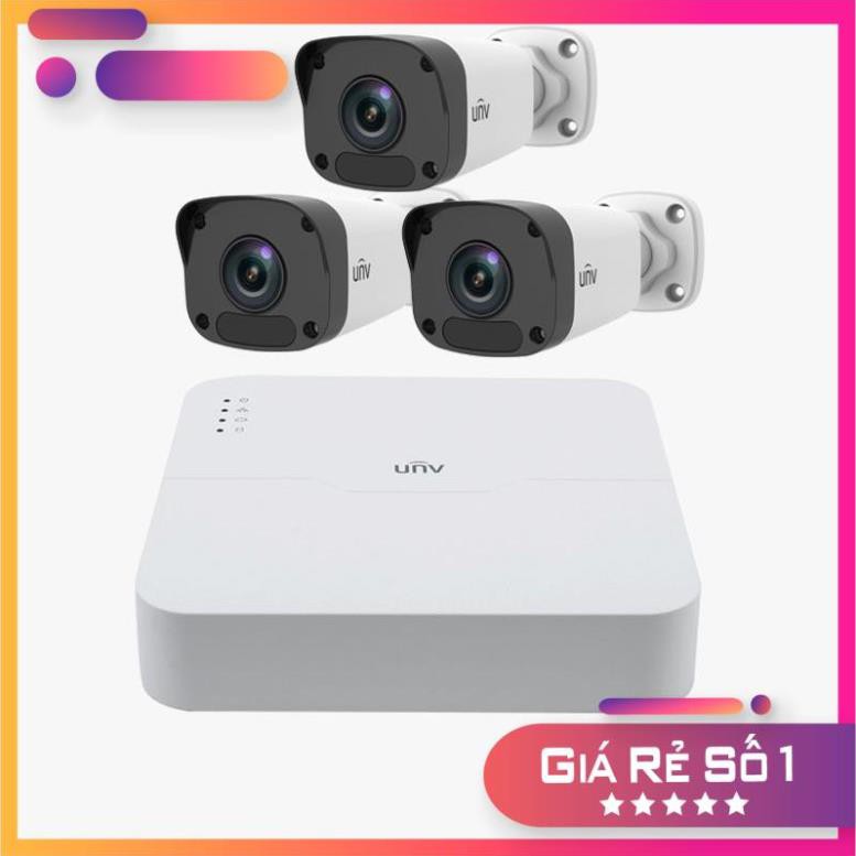 [Bản Mới Nhất] Bộ KIT 4 Camera UNV IP 2.0Mpx FULL HD 1080P gồm  ĐẦU GHI+ 4 CAM + Ổ CỨNG, 4 cổng POE