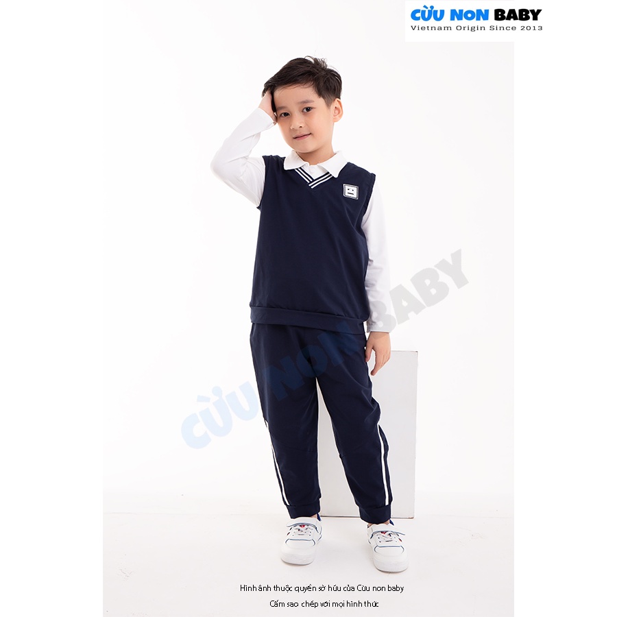 Bộ Thu Đông - Bộ dài tay Bé Trai Sang Chảnh - Cừu Non Baby, Chất liệu Thun Cotton 100%