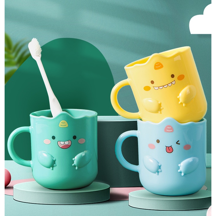 Phim hoạt hình gia đình nhựa trẻ em cốc nước súc miệng chống rơi