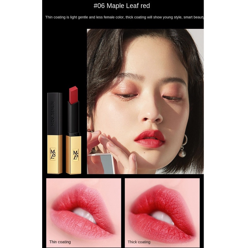 Son môi trang điểm hiệu ứng mờ 6 màu sắc thời trang
