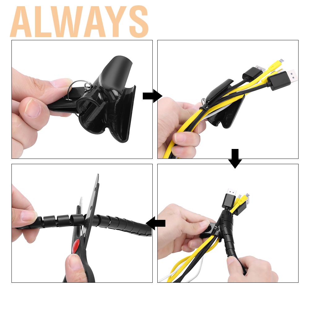 Ống bọc dây cáp dạng xoắn ốc tiện lợi chất lượng kèm kẹp