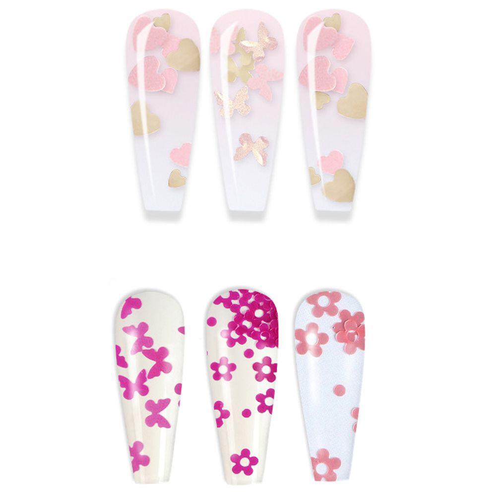 Phụ Kiện Kim Tuyến Hình Thỏ/Hoa Lấp Lánh Trang Trí Móng Tay Cho Nữ