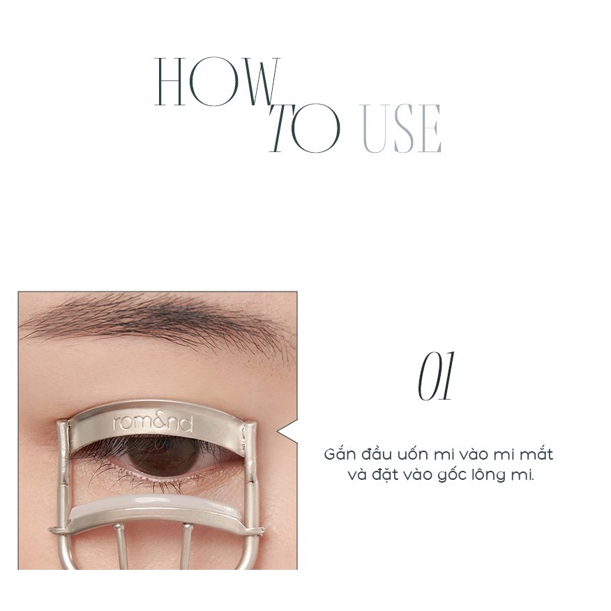 [Rom&amp;nd] Bấm mi tạo mi siêu cong tự nhiên Hàn Quốc Romand Han All Eyelash Curler