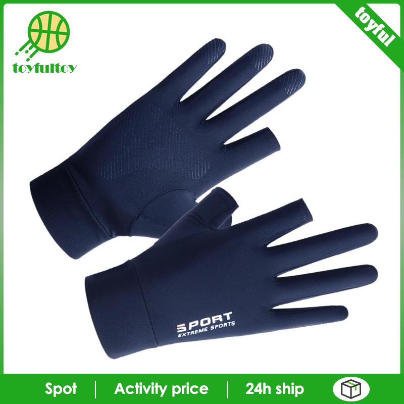 Găng Tay Chống Nắng Chống Trượt Bằng Lụa Lạnh Thời Trang Mùa Hè Cho Nam