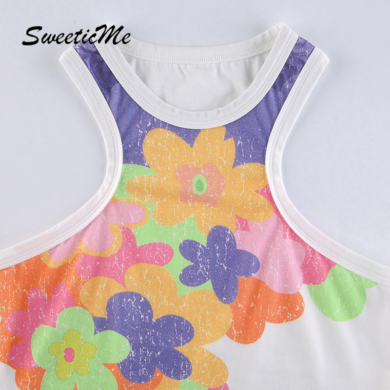 Áo Không Tay Cổ Tròn Dáng Ôm In Hoa Thời Trang Dành Cho Nữ 2021 | BigBuy360 - bigbuy360.vn