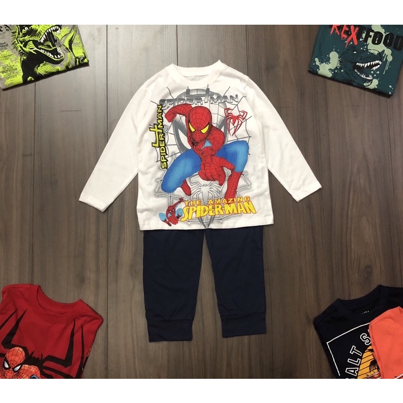 Bộ cotton dài tay place in hình cho bé trai dòng đại 14-47kg