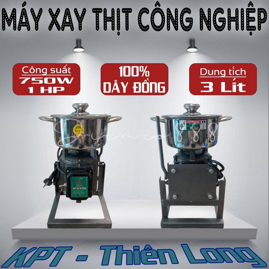 Máy xay thịt cá công nghiệp KPT 750W - 1HP - Xay hành tổi riềng gừng sả