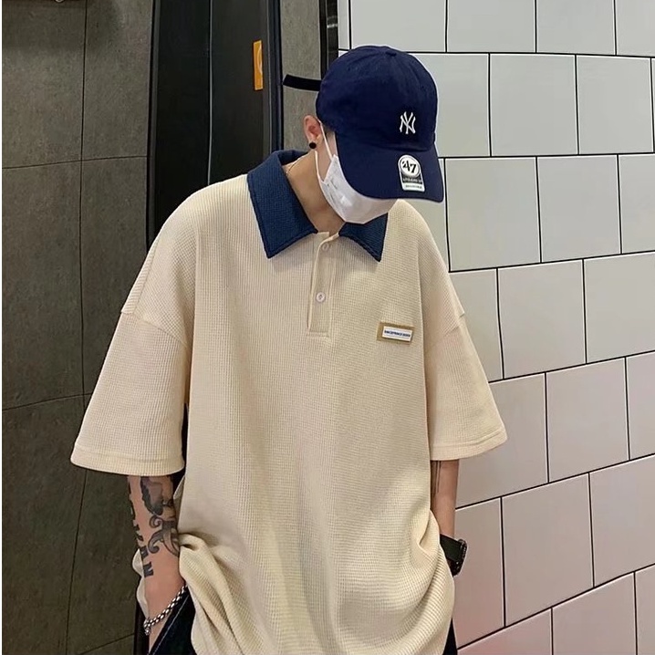 áo polo hàn quốc áo phông unisex from rộng áo thun nam có cổ thời trang áo thun nam tiếng Nhật áo polo nam ulzzang áo phông polo nam