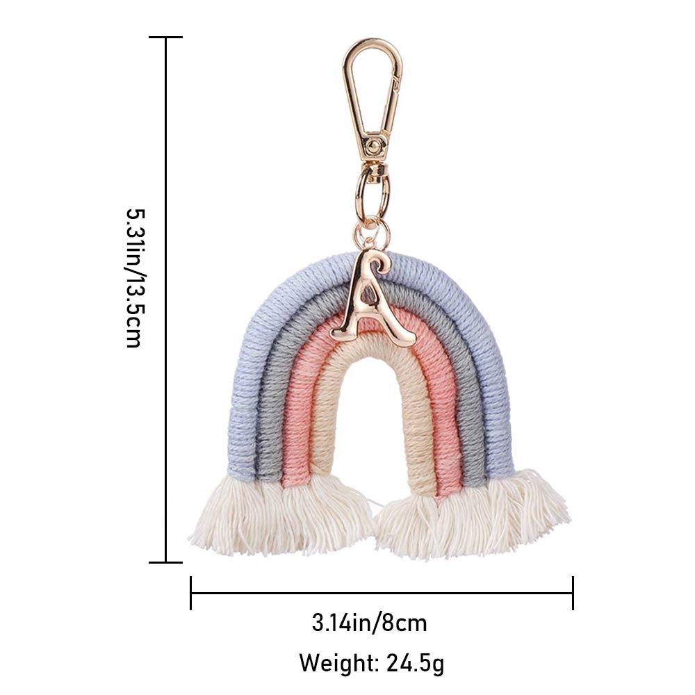 ROWANS Rainbow Keychains DIY Clips Bag Hook Weaving