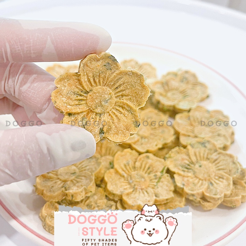 Treat Bánh Thưởng Cho Chó Bánh Gà Và Rau Sấy Khô DOGGO Homemade Hỗ Trợ Tiêu Hóa Và Hôi Miệng Không Chất Bảo Quản 50G