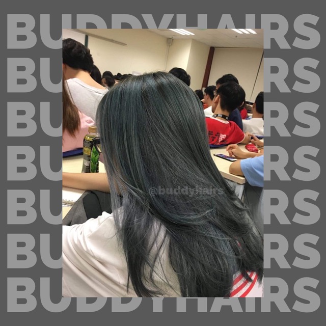 Thuốc nhuộm tóc Than chì không tẩy lên từ nền đen buddyhairs, Buddy.hairs