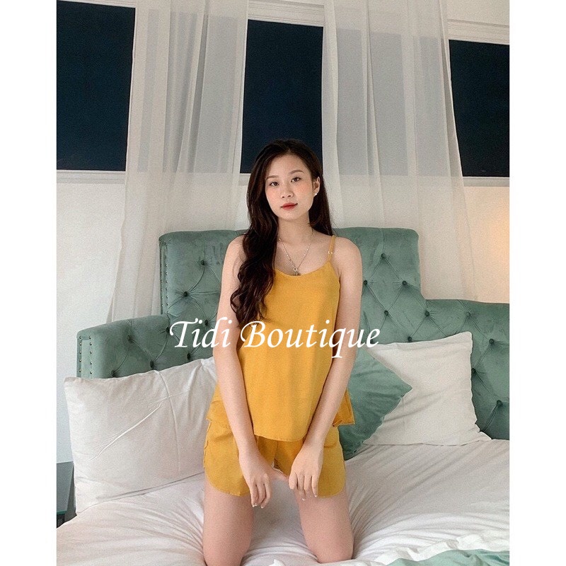 Đồ ngủ nữ chất lụa tằm Thái trơn hai dây nhiều màu cute dễ thương🍀[HÀNG ĐẸP CHUẨN][ẢNH THẬT +VIDEO] | BigBuy360 - bigbuy360.vn