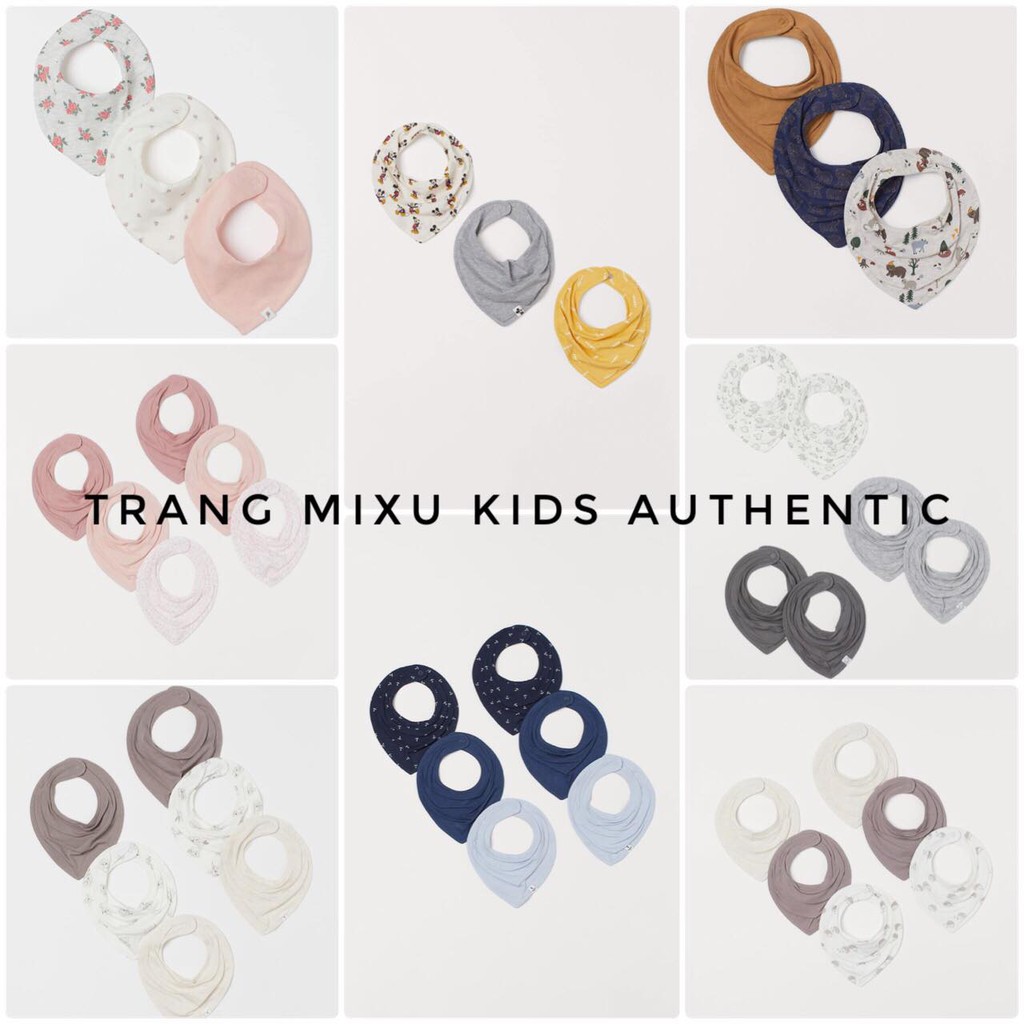 [AUTH] Set khăn yếm cổ cho bé trai, bé gái HM Auth nhiều mẫu săn sale