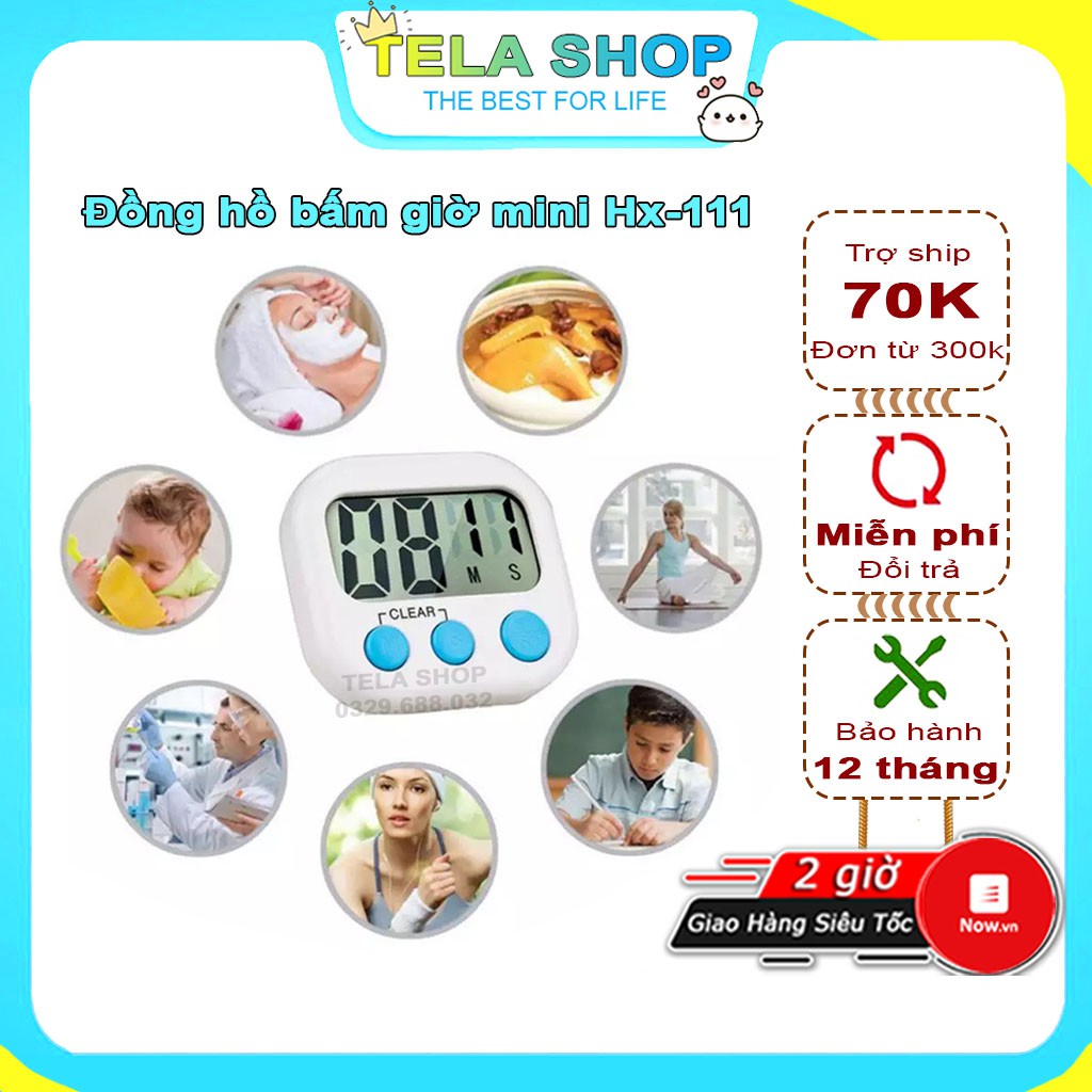 Đồng Hồ Đếm Ngược MS111 Tối Đa 99 Phút Âm Báo To Nhỏ Gọn Tela Shop