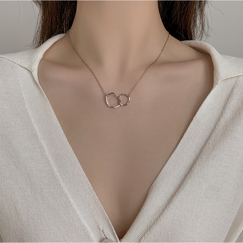 Vòng cổ mạ vàng 14K We Flower mặt tròn đơn giản thời trang xinh xắn cho nữ