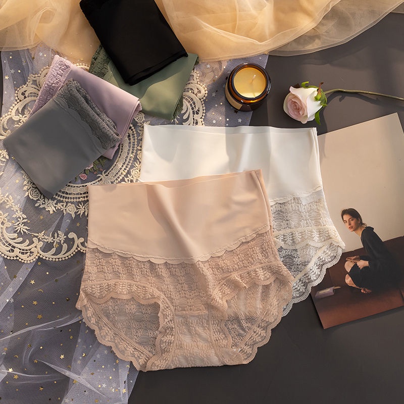 Quần Lót cotton Không Đường May Kháng Khuẩn Lưng Cao Cho Nữ