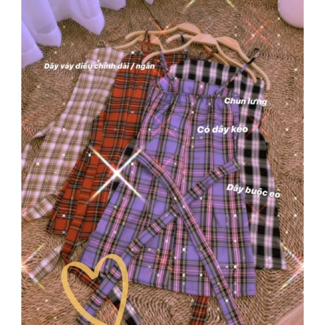 [QUÀ TẶNG DÂY BUỘC TÓC BẠN NHÉ]  Váy 2 dây buộc eo phù hợp đi chơi, đi học, du lịch - Lavender 1994 (ảnh thật / sẵn)