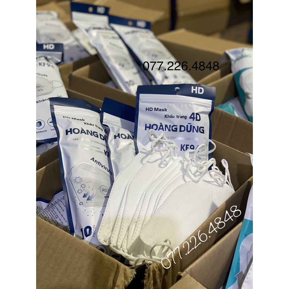 Khẩu trang 4D KF94 Cao Cấp có 3 lớp kháng khuẩn