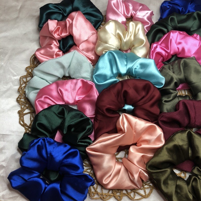 Xả hàng 100c cột tóc scrunchies màu trơn