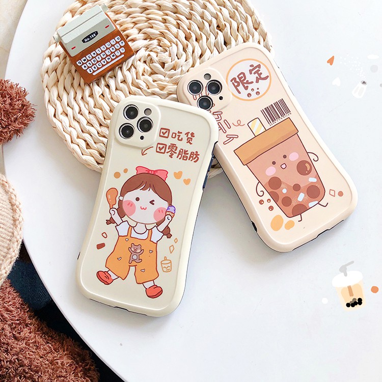 Ốp lưng iphone MilkTea Girl IMD viền cong dày dặn 5/5s/6/6plus/6s/6splus/7/7plus/8/8plus/x/xs/11/12/pro/max/plus/promax | BigBuy360 - bigbuy360.vn