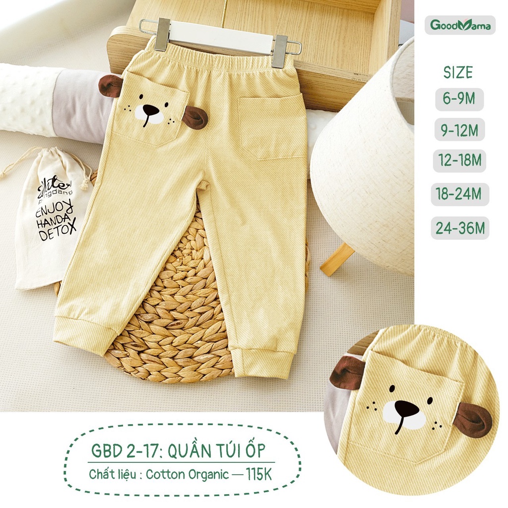 [Rẻ Vô Địch] Quần túi ốp gấu trẻ em họa tiết ngộ nghĩnh Good Mama