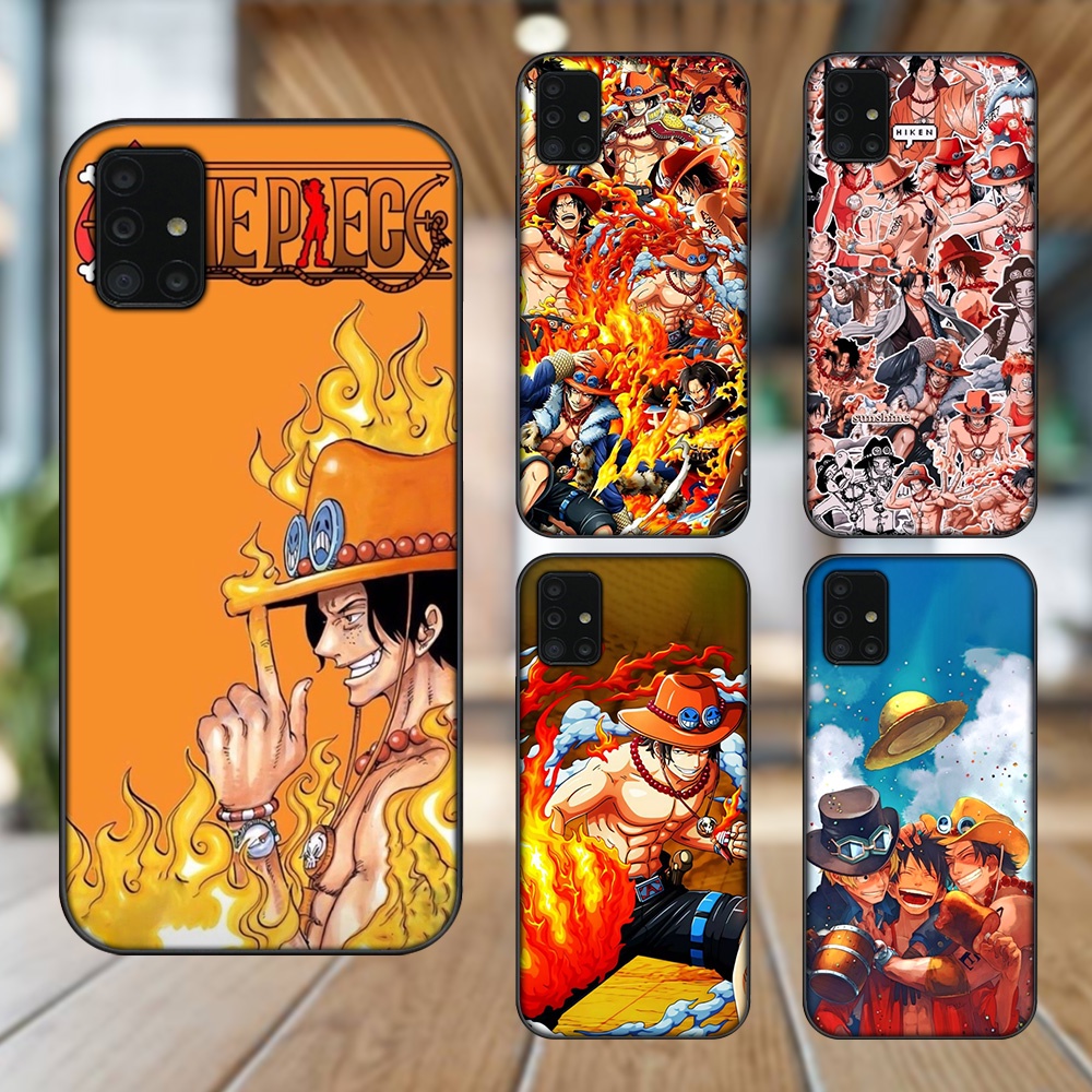 Ốp lưng Samsung A51, A71 viền đen in hình Ace One Piece