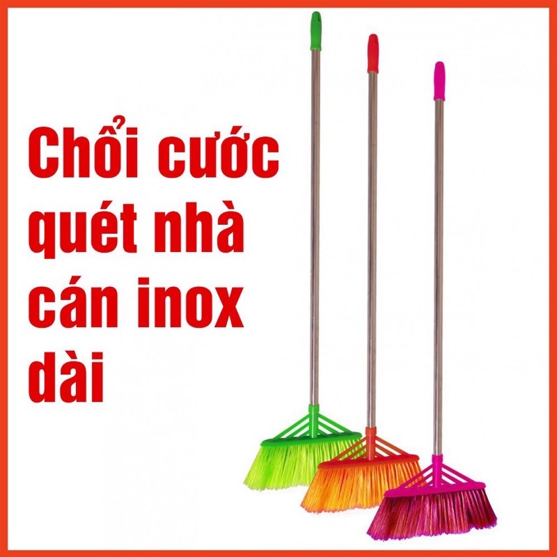 [Giá Huỷ Diệt] Chổi Cước Quét Nhà Cán Inox Dài