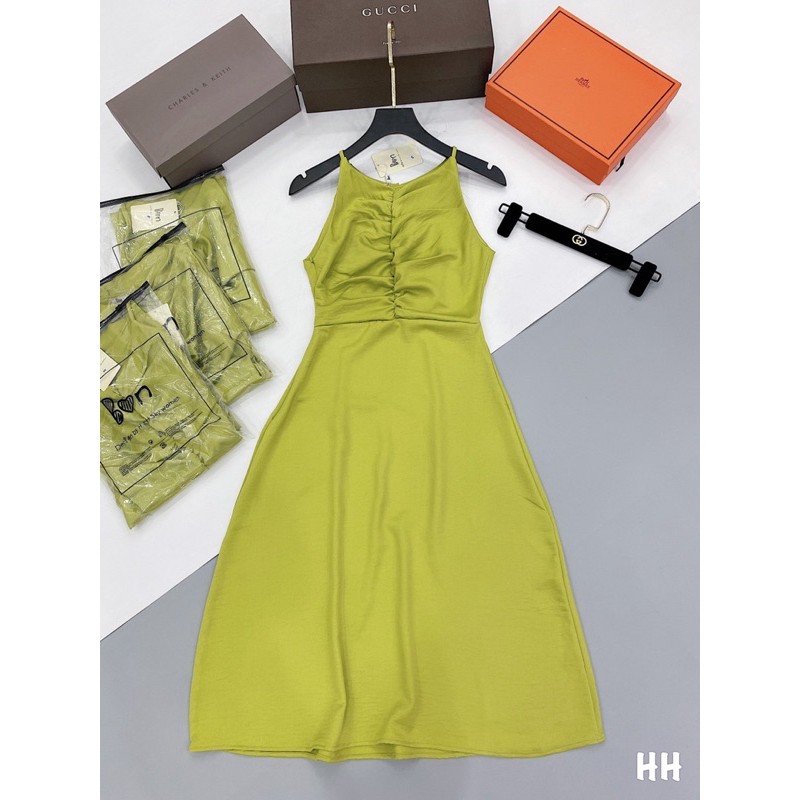 VÁY XANH CỐM 2S RÚM NGỰC