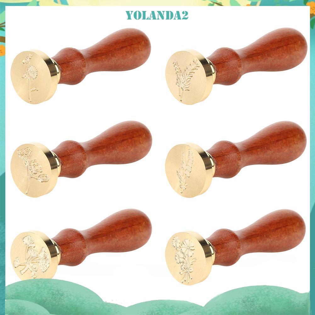 Con Dấu Đóng Sáp Tay Cầm Gỗ Họa Tiết Cây Cối Cổ Điển