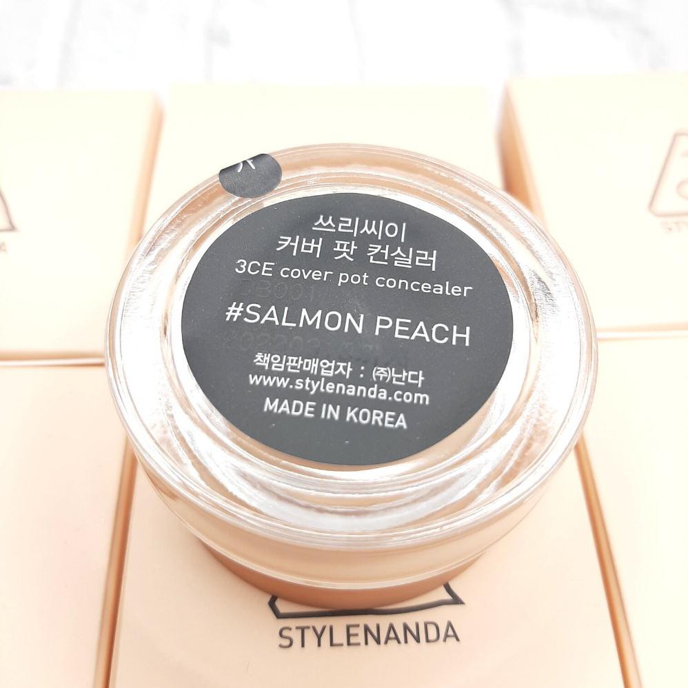 Kem che khuyết điểm 3CE Cover Pot Concealer 6g - Tone Salmon Peach ( Có Bill)