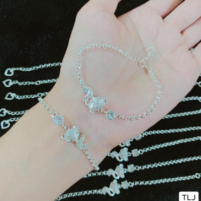 Lắc tay nữ hồ ly THJ dây mo mẫu mới bạc ta