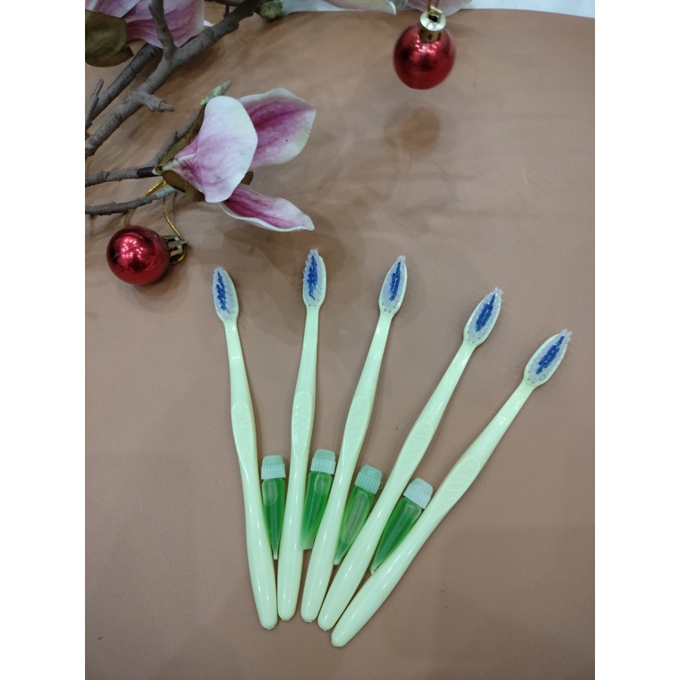 Bàn chải khách sạn, nhà nghỉ, bàn chải đánh răng dùng 1 lần, hàng cao cấp, dip đánh răng giá rẻ, Bịch 100 bộ