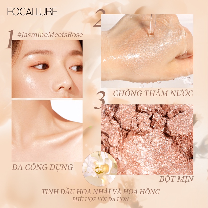 Phấn Bắt Sáng Focallure Dạng Lỏng Mịn Mượt #Phấn Bắt Sáng Trang Điểm Mềm Mịn Miss Rose