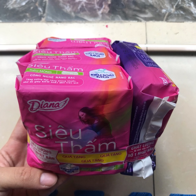 TẶNG BVS ĐÊM 16k KHI MUA 3 gói DIANA SIÊU THẤM 19k băng vệ sinh