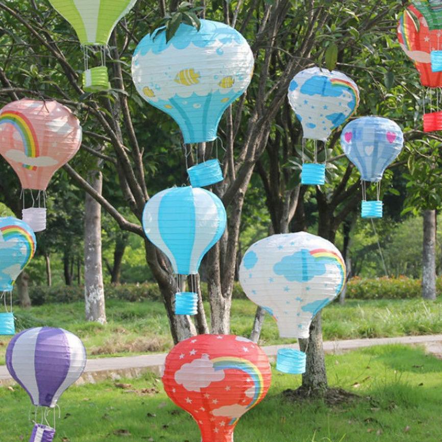 Đèn Lồng Khinh Khí Cầu Bằng Giấy Size 30cm Trang Trí Nhà Cửa Lễ Hội Tiệc Cưới