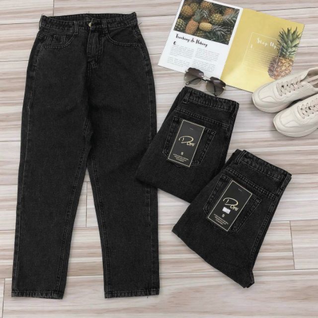 Quần baggy jean nữ  FREESHIP Quần baggy jean nữ màu xám trơn lưng cao size nhỏ từ 40kg - 55kg thời trang jean 2KJean