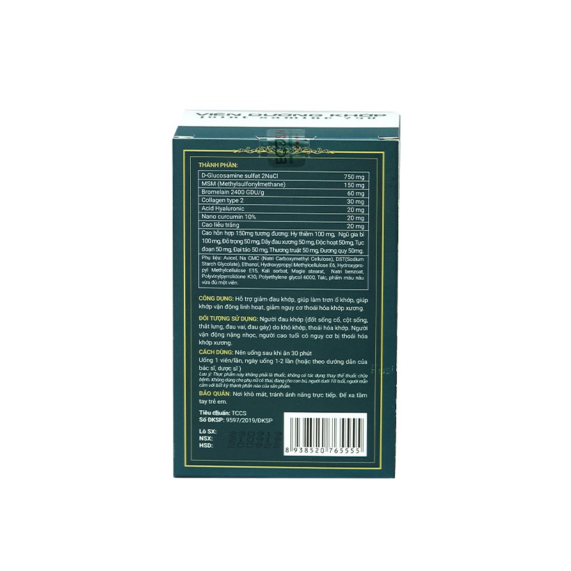 Viên dưỡng khớp Joint Samine 750 - Hỗ trợ giảm đau khớp, giúp làm trơn ổ khớp (hộp 30 viên)