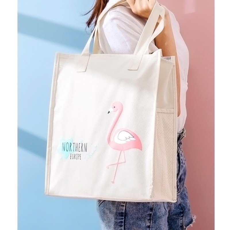 Túi Tote Meo meo style Hàn CAO CẤP - Có túi lưới đựng nước tiện lợi