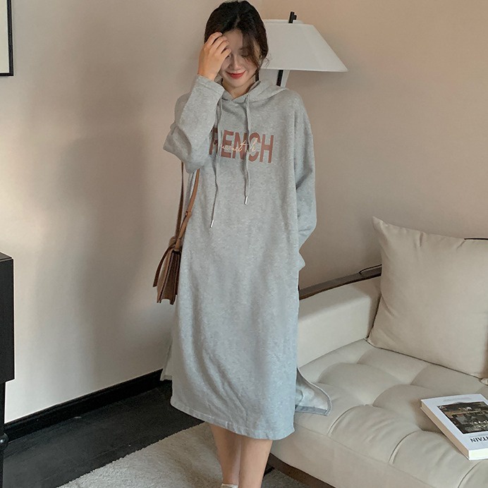 Áo hoodie SUXI tay dài dáng rộng thời trang thu đông mới cho nữ