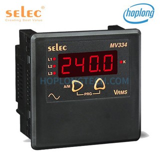 Mv334 96x96 đồng hồ tủ điện led đo điện áp trung và hạ thế selec