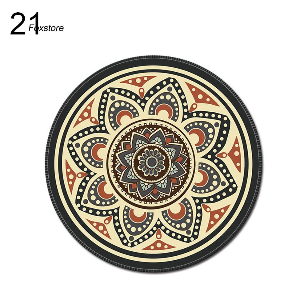 Miếng lót chuột hình tròn in họa tiết 3D phong cách Vintage chống trượt tiện lợi