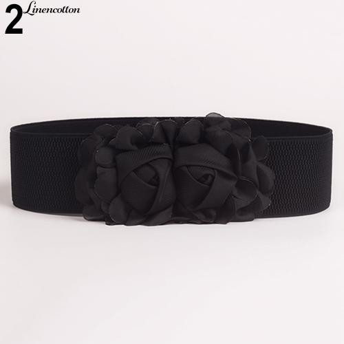 Thắt Lưng Co Giãn Hình Hoa Màu Trơn Cho Nữ