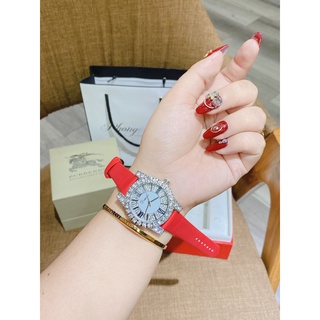 Đồng hồ DIMINI dây da mềm thiết kế đính đá kim cương nhân tạo sang trọng đeo cực sáng tay và nổi bật