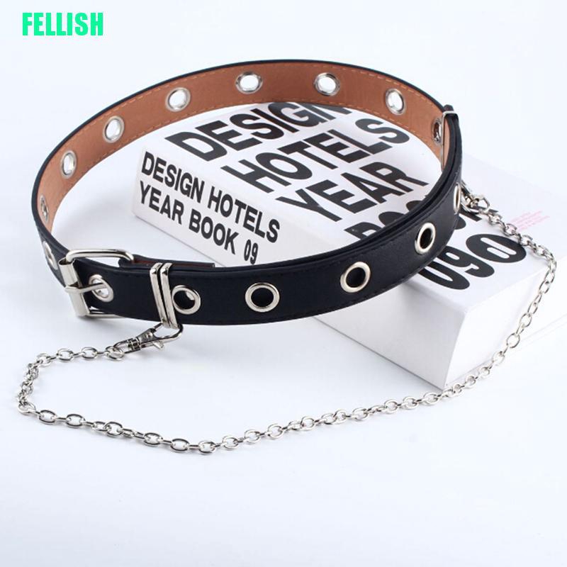 Thắt Lưng Da Phối Dây Xích Có Thể Điều Chỉnh Kích Cỡ Thời Trang Cho Nữ