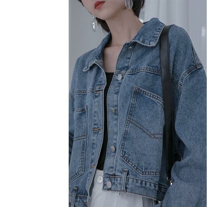 Áo khoác jean nữ croptop mẫu mới F07 | BigBuy360 - bigbuy360.vn
