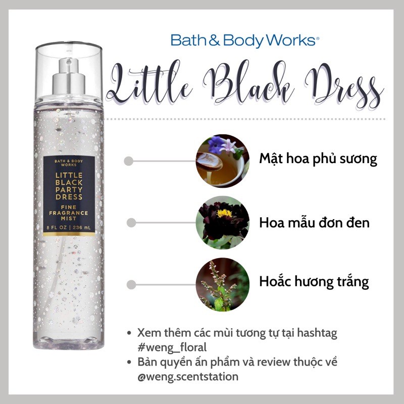 🎀 Xịt thơm toàn thân Bath & Body Works LITTLE BLACK PARTY DRESS