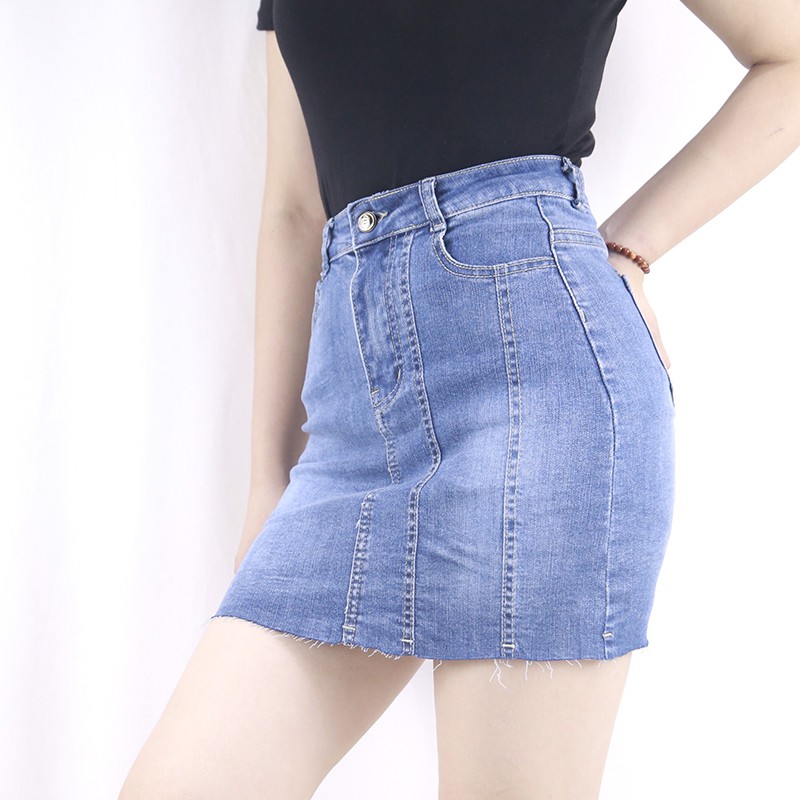 Chân váy ngắn, Váy Jean ngắn dự tiệc màu xanh, Chất jean mềm mại | BigBuy360 - bigbuy360.vn