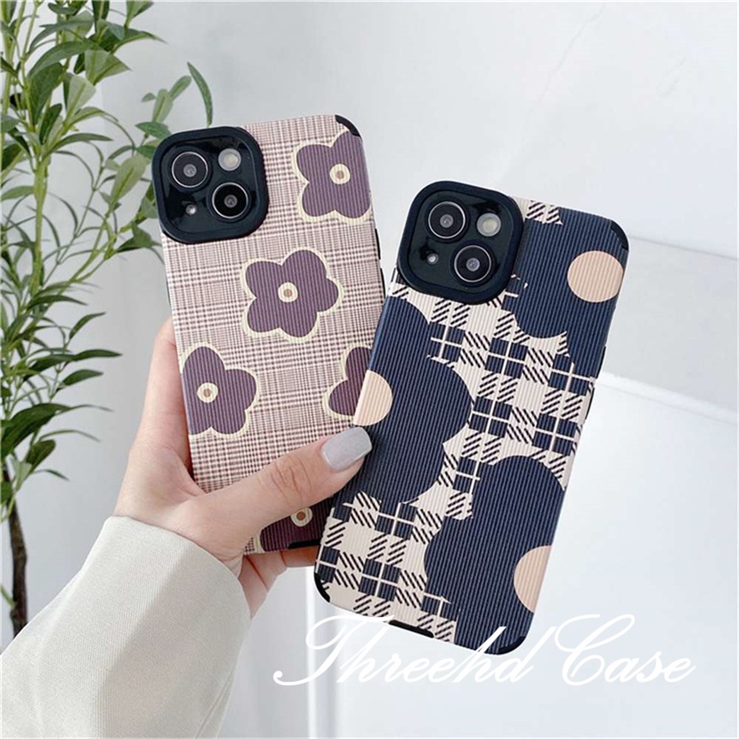 Ốp Điện Thoại Dẻo Họa Tiết Hoa / Kẻ Sọc Thời Trang Chống Rơi Cho iPhone 13 12 11 Pro Max iPhone 7 8 Plus SE 2020 X XR Xs Max